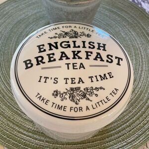 Creative Co-Op English Breakfast Tea Canister - White